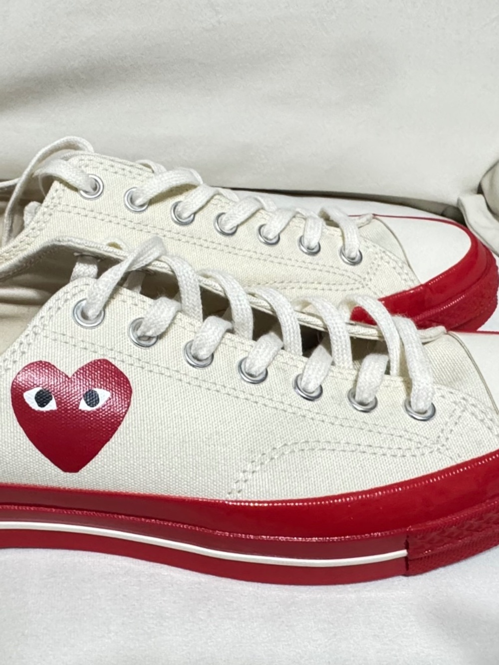 CONVERSE PLAY COMME DES GARCONS, 10, WHITE